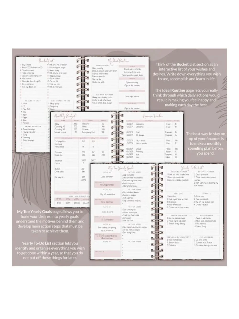 Planberry Weekly Planner Premium - Undated Organizer Budget Planner & Habit Trac